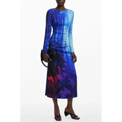 Blue Elastane Dress