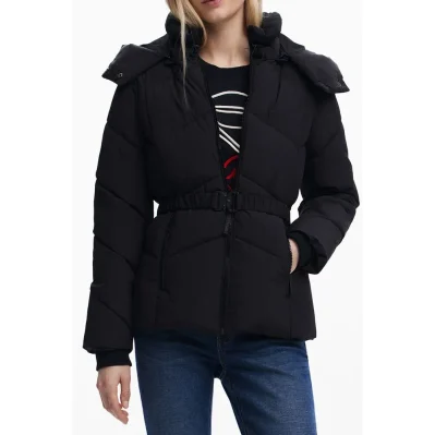 Black Polyester Jackets & Coat