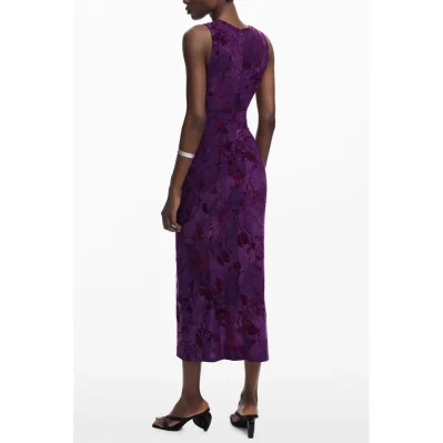 Purple Polyester Women Dress