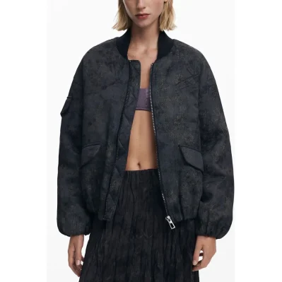 Black Polyester Jackets & Coat