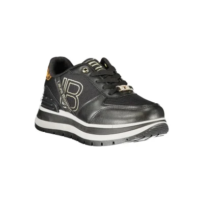 Black Polyester Sneaker