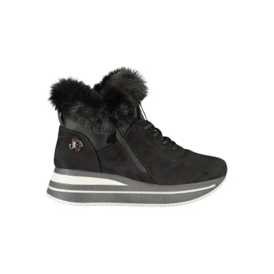 Black Polyester Sneaker