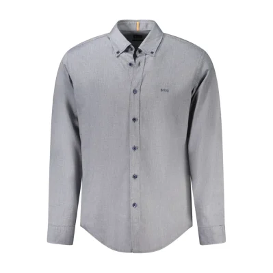 Blue Cotton Men Shirt