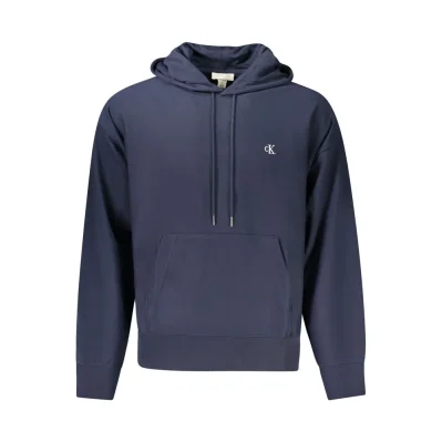 Blue Cotton Men Sweater