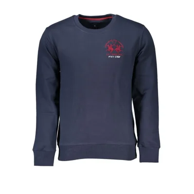 Blue Cotton Men Sweater