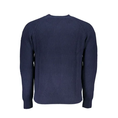 Blue Cotton Men Sweater