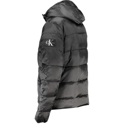 Black Polyester Men Jacket