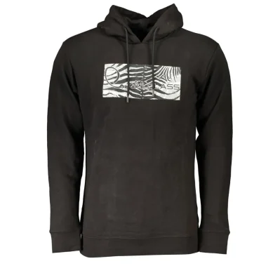 Black Cotton Men Sweater