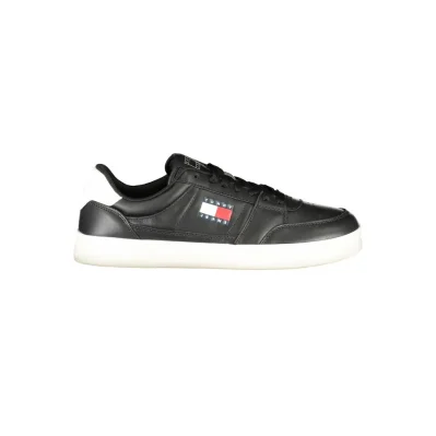 Black Leather Men Sneaker