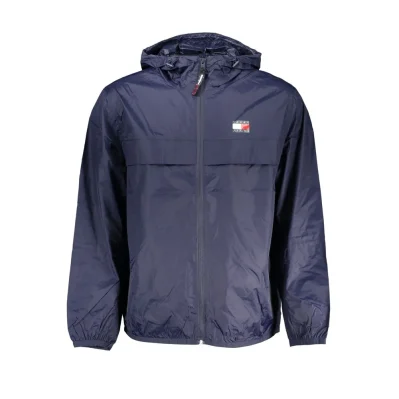 Blue Recycled Nylon Men Jacket