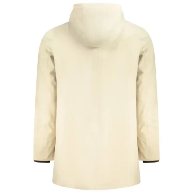 Beige Polyester Men Trench Coat