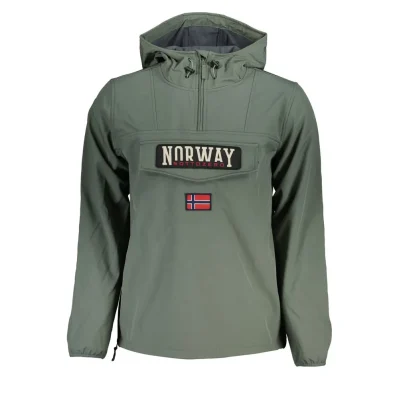 Green Polyester Men's Jacket