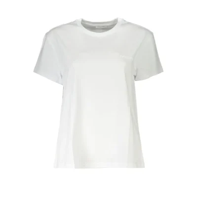 White Cotton Women T-Shirt