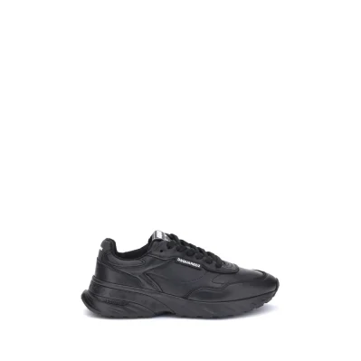 Black Calf Leather Bos Taurus Athletic Sneakers