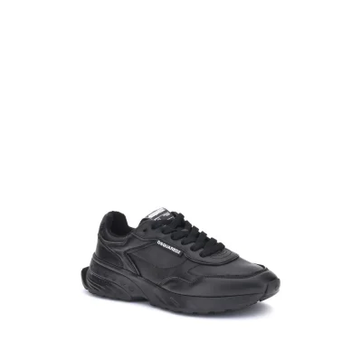 Black Calf Leather Bos Taurus Athletic Sneakers