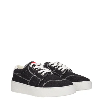 Black Fabric Low Tops