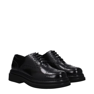 Black Leather Oxfords And Derbies