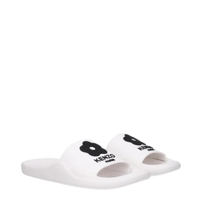 White Cotton Slippers Sandals