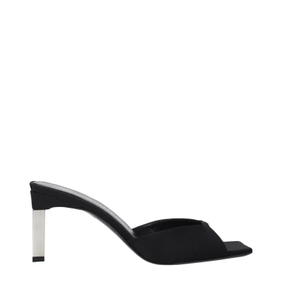 Black Satin Stiletto Heels Sandals