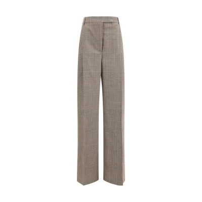 Beige Fleece Wool Casual Pants
