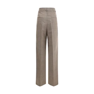Beige Fleece Wool Casual Pants