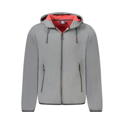 Gray Polyester Men's Jacket