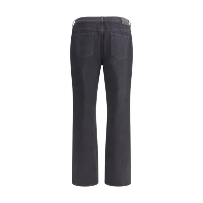Black Cotton Straight-Leg Jeans