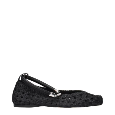 Black Leather Ballet Flats