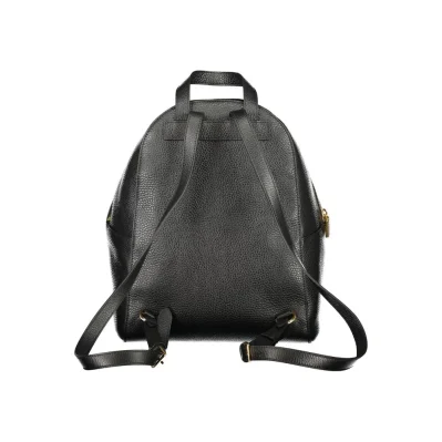 Black Leather Women Backpack