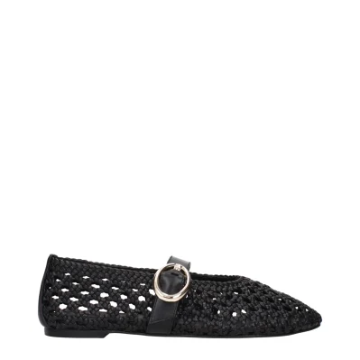 Black Leather Ballet Flats