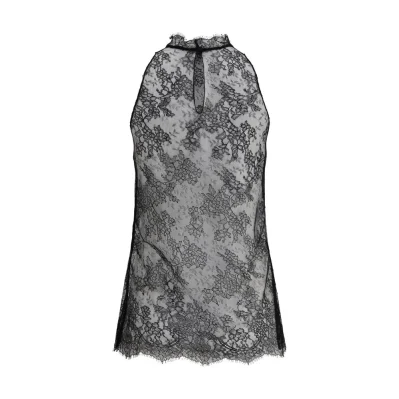Sleeveless black Lace Top