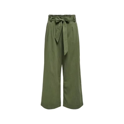 Green Viscose Casual Pants