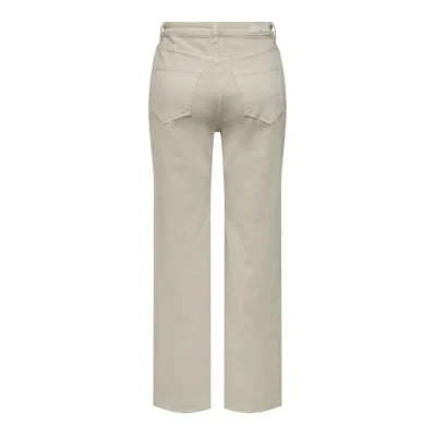 Beige Cotton Relaxed Fit Jeans