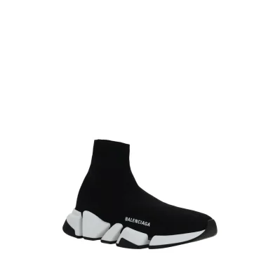 Black Polyester Athletic Sneakers