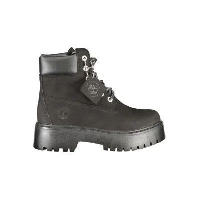 Black Leather Women Boot