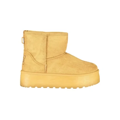 Brown Polyester Women Boot