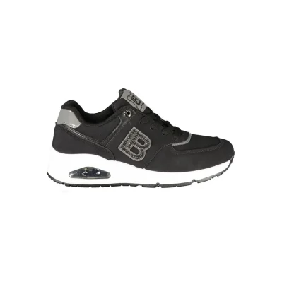 Black Polyester Women Sneaker