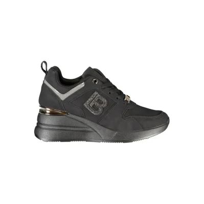 Black Polyester Women Sneaker