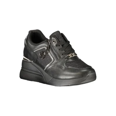 Black Polyester Women Sneaker