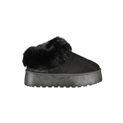 Black Polyester Women Sneaker