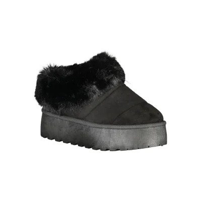 Black Polyester Women Sneaker