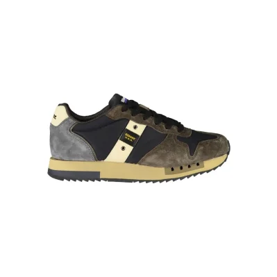 Blue Leather Men Sneaker