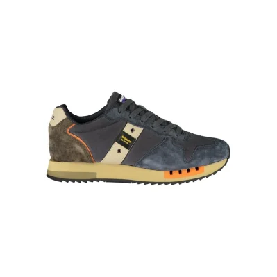 Blue Leather Men Sneaker