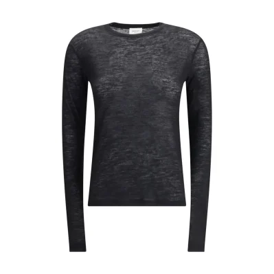 Black Cashmere Long Sleeve T-Shirt
