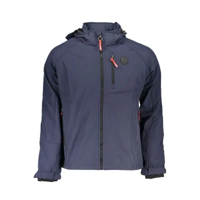 Blue Polyester Jackets & Coat