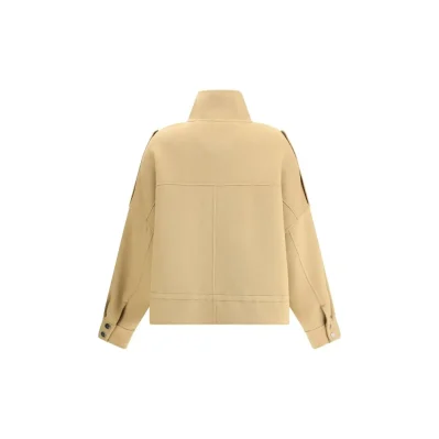Double Wool-blend fabric Caban with high collar