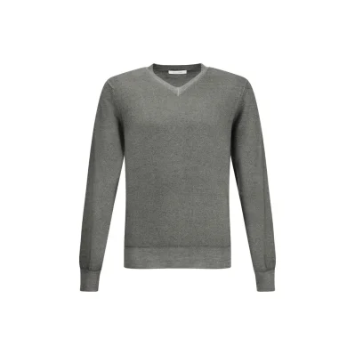 Green V-neck Sweater