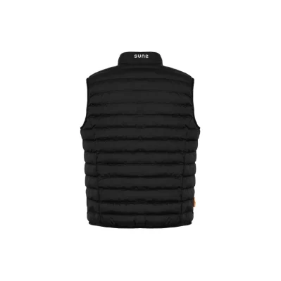 Black Polyester Sleveless Jacket