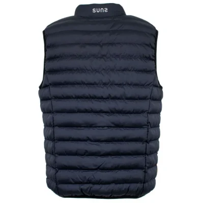 Blue Polyester Sleveless Jacket