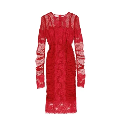 Lace Rouches Dress